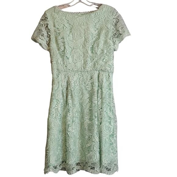 Lucy Paris Lace Overlay Aqua Dress, Small - Picture 1 of 8